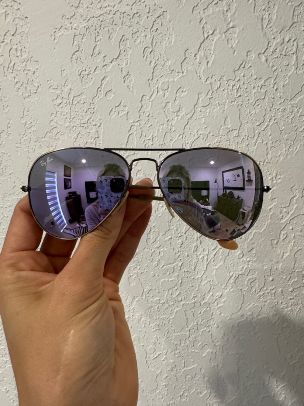 Ray-Ban Aviator Sunglasses - Purple Mirrored Lenses